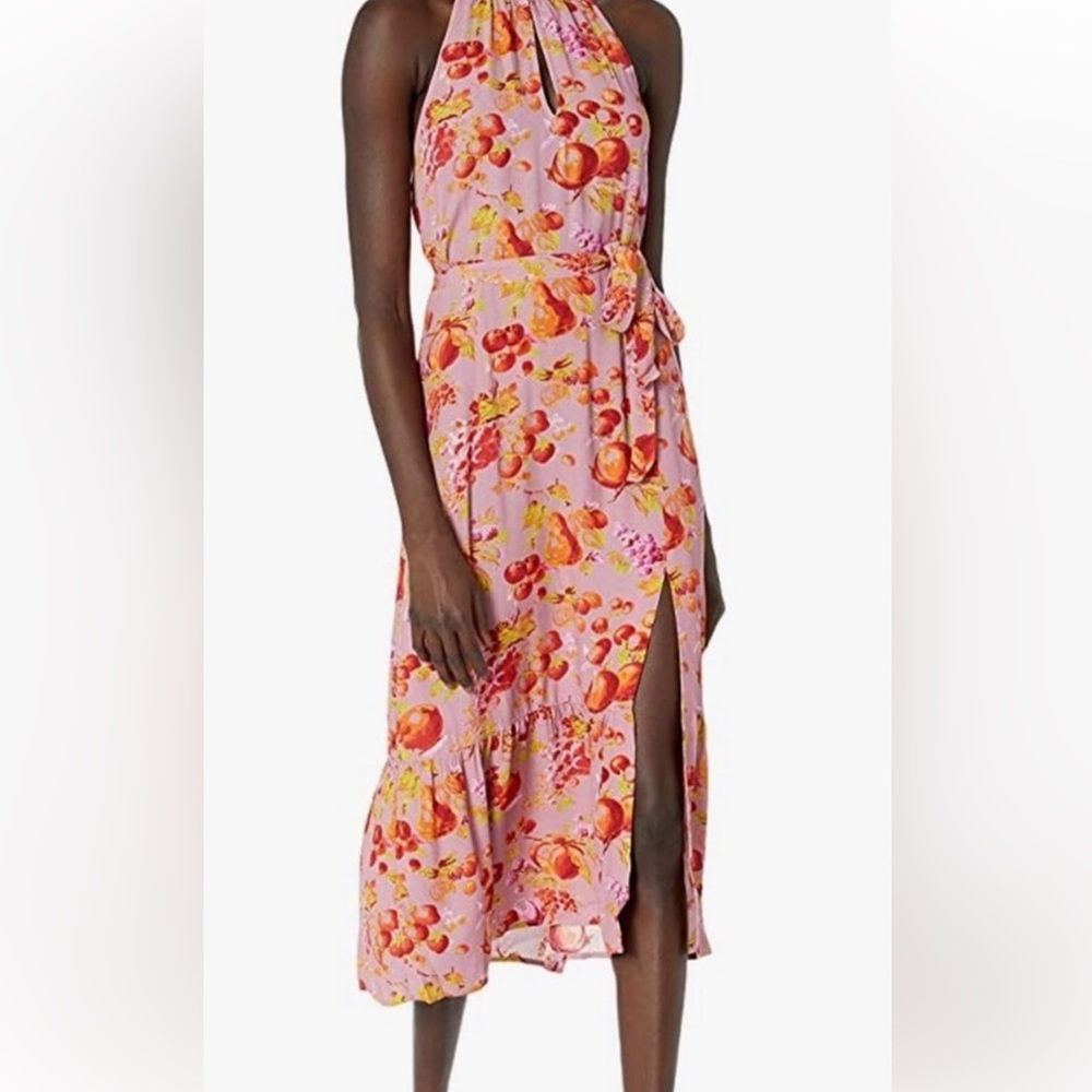 PAIGE Peach Midi Keyhole Dress
